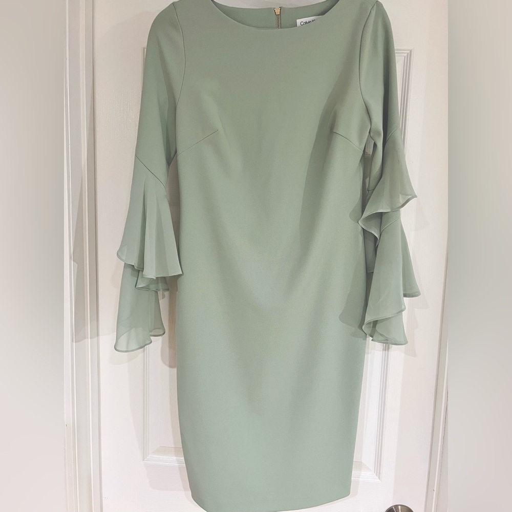 CALVIN KLEIN Sheeth Dress - Mint Green - Size 6